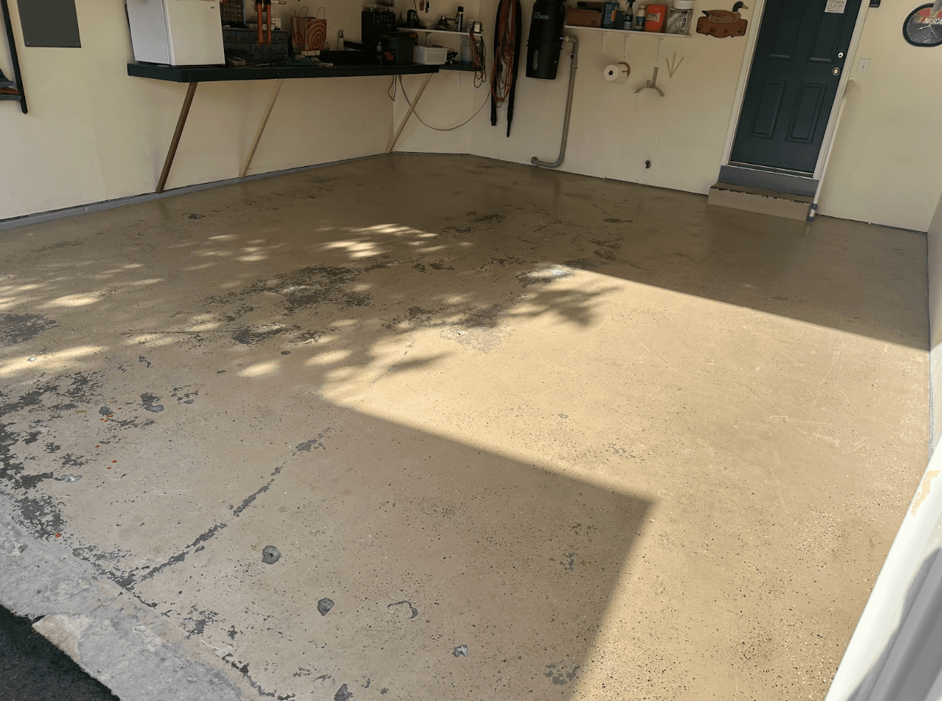 Garage floor before coating
