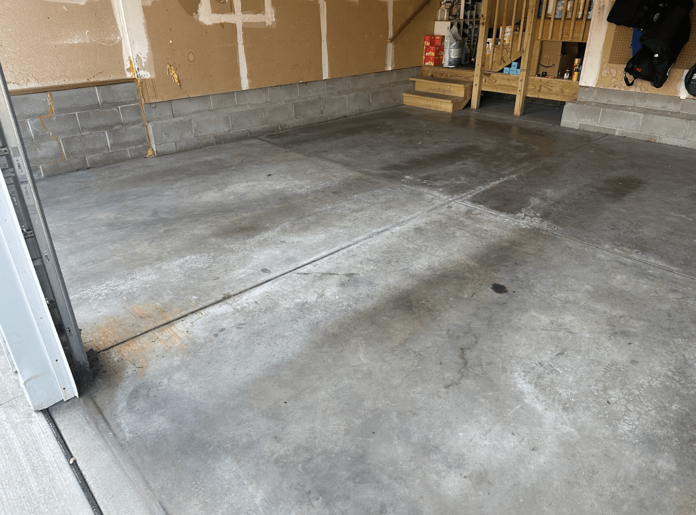 Garage floor before coating