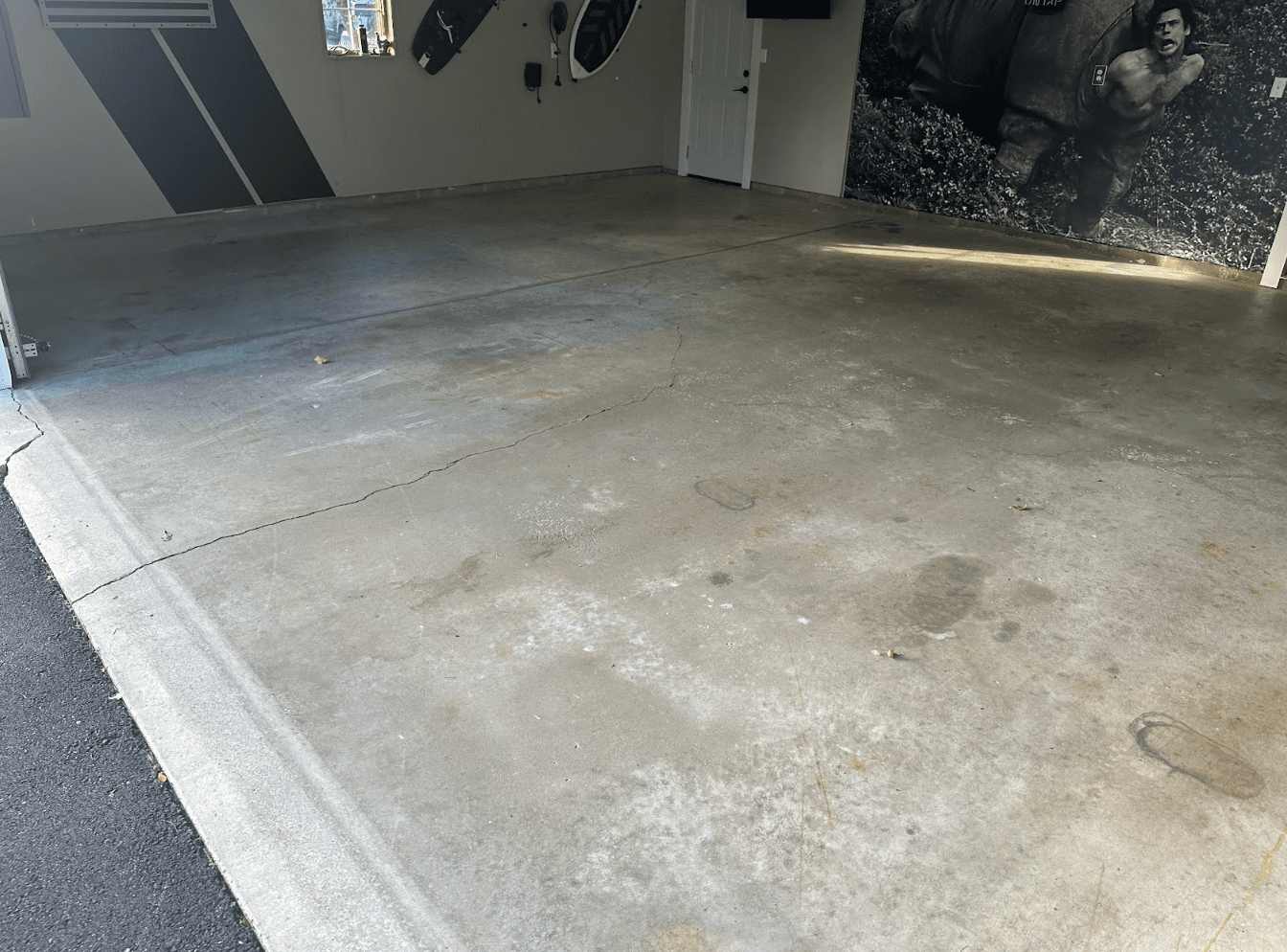 Garage floor before coating